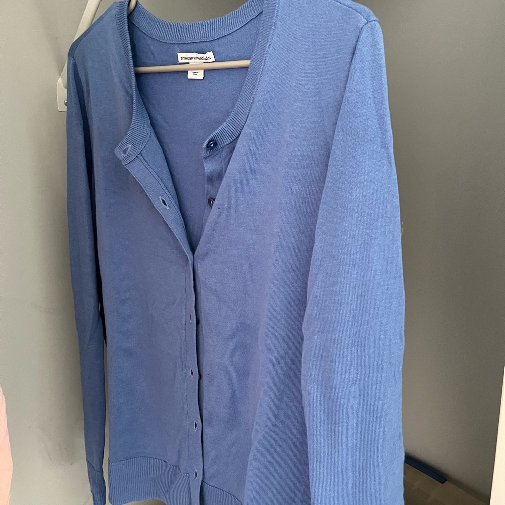 Amazon Essentials Women's Blue Cardigan Sweater